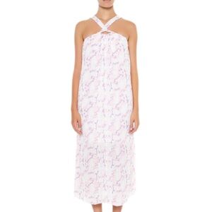 Forever Twenty One Abstract Shift Halter Midi Dress Pink:Multi Size Small
